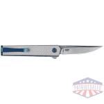 CRKT CEO Microflipper Folding Knife 2-3/8" Drop Point Blade Silver and Blue