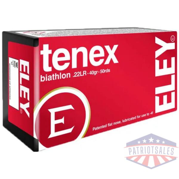 eley tenex biathlon 22lr 40gr - flat nose 50rd 100bx/cs