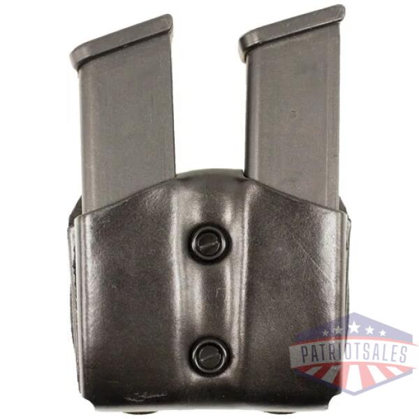 desantis double mag pouch owb - leather single stack 9/40 blk