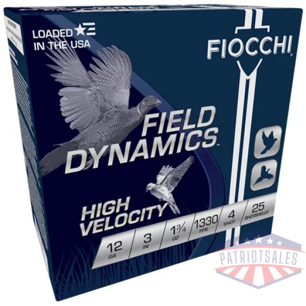 fiocchi 12ga 3" 1-3/4oz #4 - 1330fps 25rd 10bx/cs