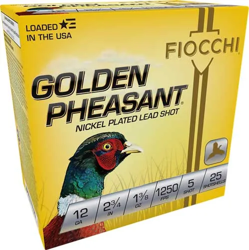 Fiocchi Golden Pheasant 12Ga - 2.75&Amp;Quot; 1-3/8Oz #5 25Rd 10Bx/Cs Fiocchi golden pheasant 12ga - 2. 75" 1-3/8oz #5 25rd 10bx/cs