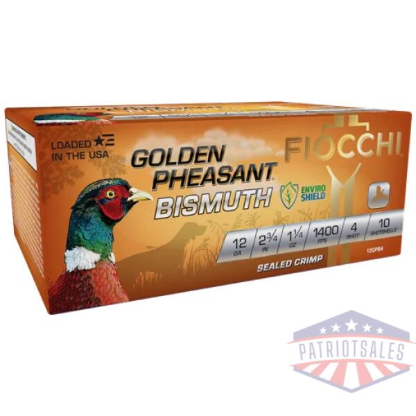 fiocchi golden pheasant 12ga - 2.75" 1-1/4oz #4 10rd 10bx/cs