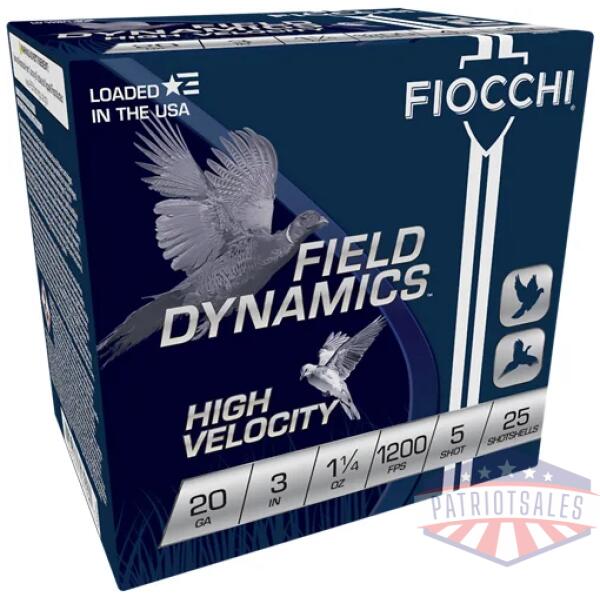 fiocchi 20ga 3" 1-1/4oz #5 - 1200fps 25rd 10bx/cs