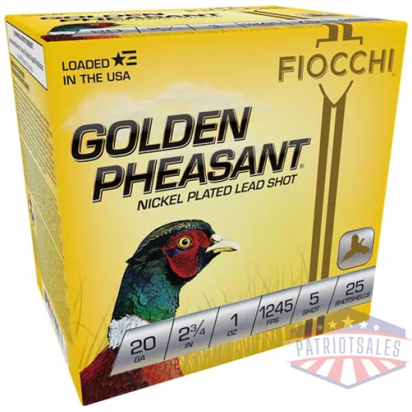 fiocchi golden pheasant 20ga - 2.75" 1oz #5 25rd 10bx/cs