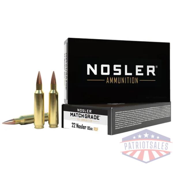 nosler match grade 22cm - 85gr rdf hpbt 20rd 10bx/cs