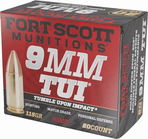 Fort Scott 9Mm Luger 115Gr - Tui Solid Copper 20Rd 25Bx/Cs Fort scott 9mm luger 115gr - tui solid copper 20rd 25bx/cs