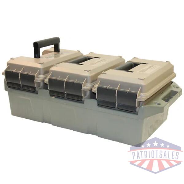 mtm 50 caliber 3 can ammo - crate fde/green lockable
