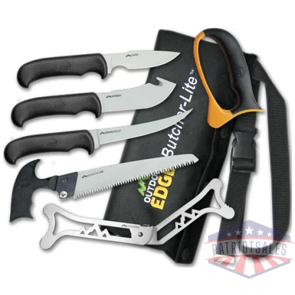 outdoor edge butcher lite 8-pc - roll-pak game processing kit