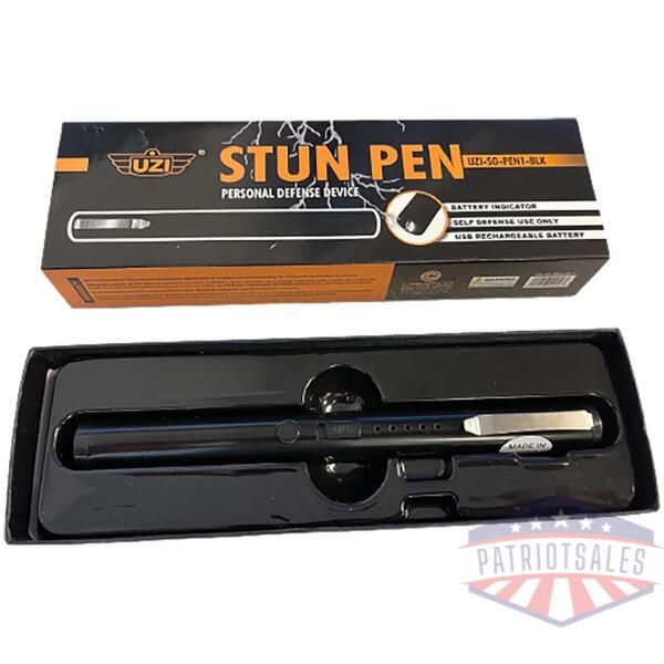 defense stun pen w/ clip - black