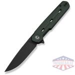 navo flipper knife green canvas micarta handle (3.25"" black stonewashed nitro-v blade)