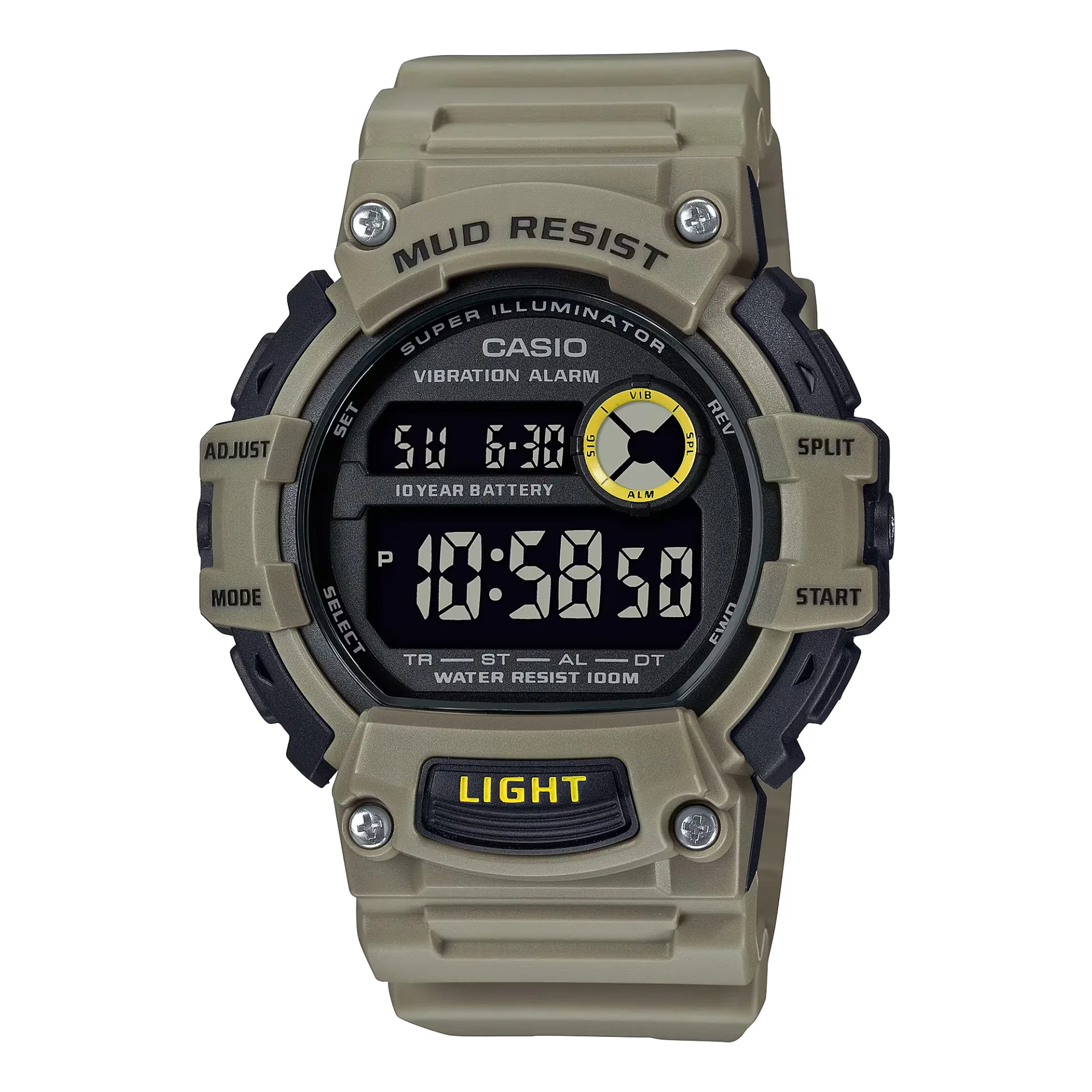 Mud-Resistant Digital Watch W/ Vibration Alarm Mud-resistant digital watch w/ vibration alarm