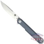 cobratec monarch 3.5" folder - grey d2 steel w/clip