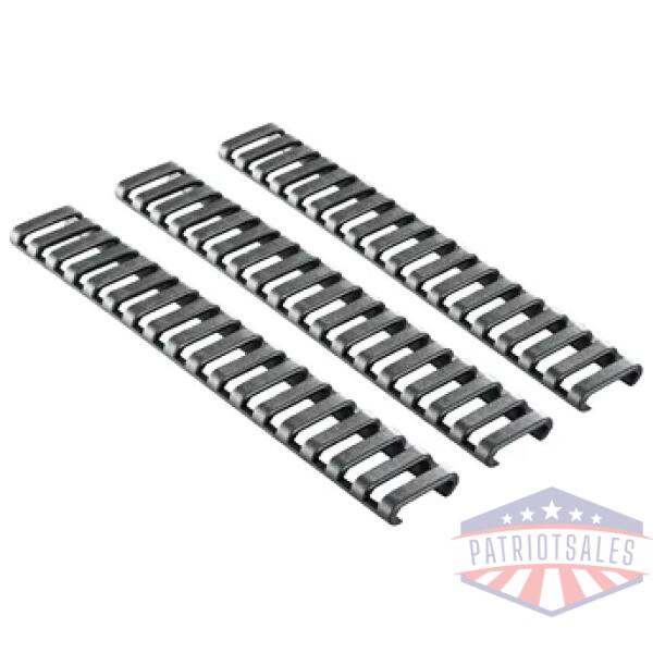 ergo 18-slot lddr rail covers 3pk bk