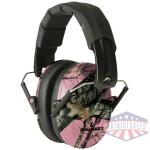 walkers muff shooting passive - pro-low profile 22db pink camo