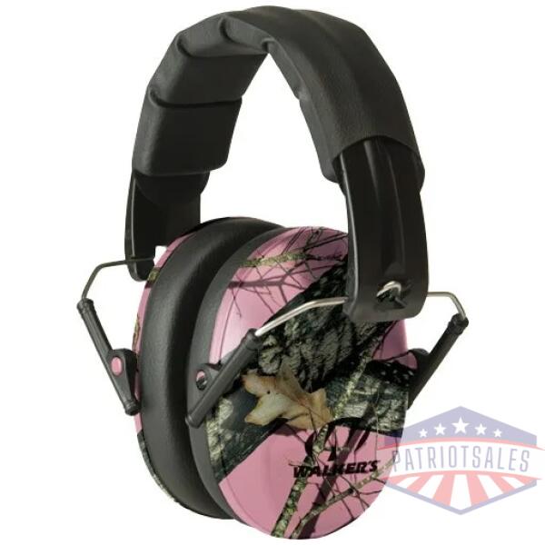 walkers muff shooting passive - pro-low profile 22db pink camo