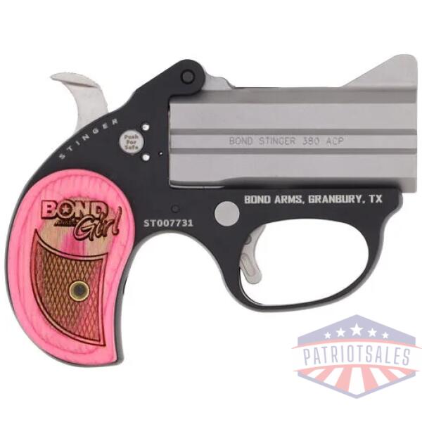 bond arms girl stinger 380acp - 3" bbl stainless pind wood grp