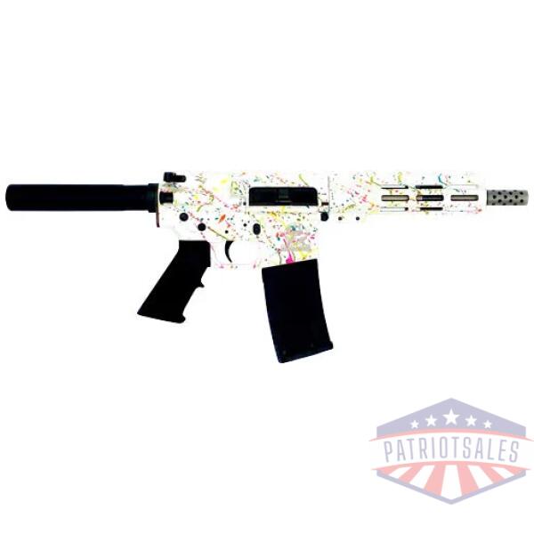 glfa ar15 pistol 223 wylde - 7.5" s/s bbl splatter white