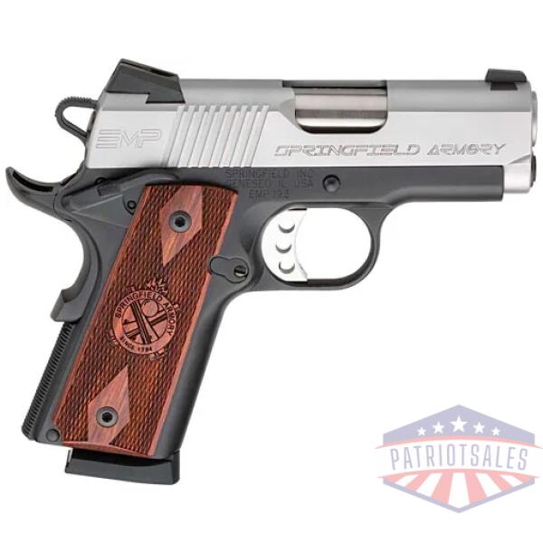springfield 1911 emp compact - 9mm 3" 9rd ss/cocobolo ca comp