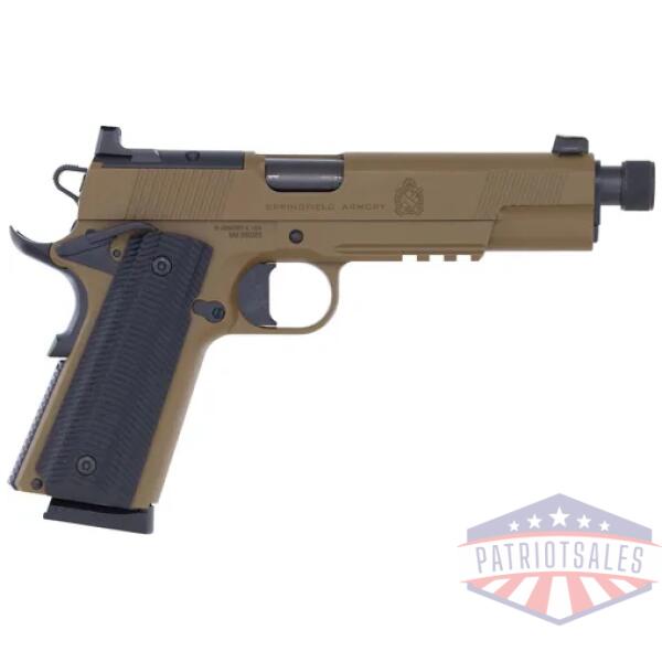 springfield 1911 operator aos - 45 acp 5" 8rd coyote threaded