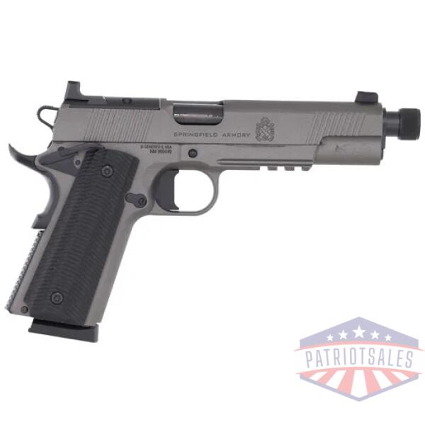 springfield 1911 operator aos - 45 acp 5" 8rd gray threaded
