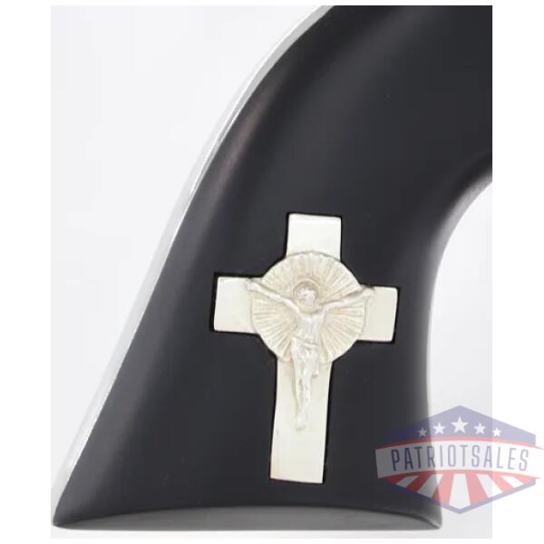 cimarron holy smoker 357mag fs - 4.75" white/silver cross black