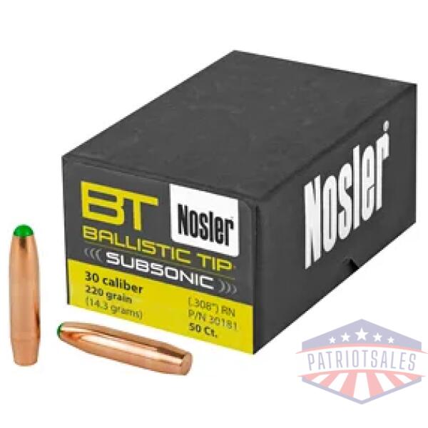 nosler 30 cal 220gr 50ct