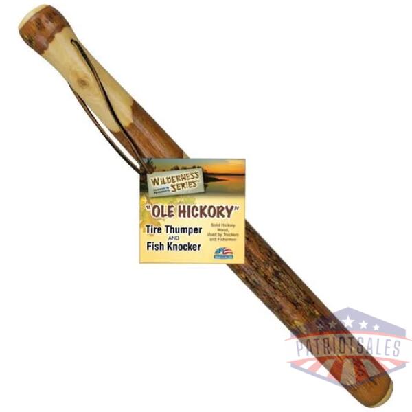 psp "ole hickory" tire thumper - fish club solid hickory 18"l