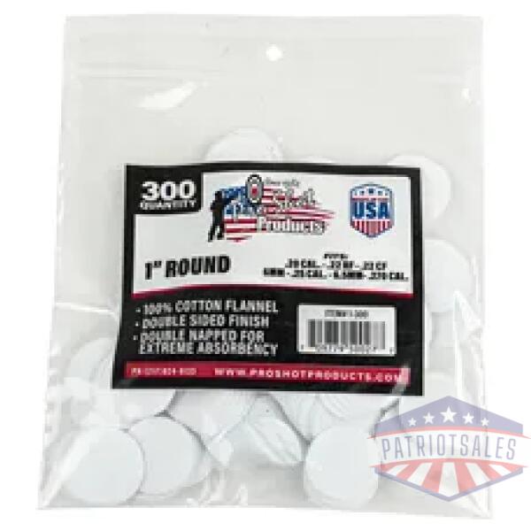 pro-shot patch .22-.270cal 1" 300ct
