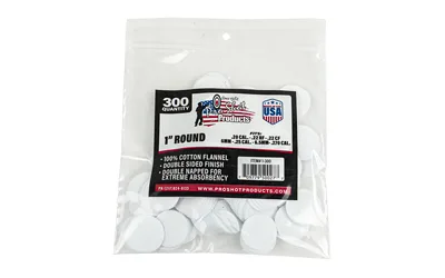Pro-Shot Patch .22-.270Cal 1&Amp;Quot; 300Ct Pro-shot patch. 22-. 270cal 1" 300ct
