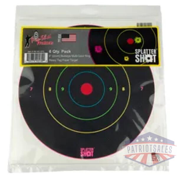 proshot 8" multi clr bullseye 6pk