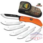 outdoor edge razor blaze 3.5" - folder w/6 blades orange hndl