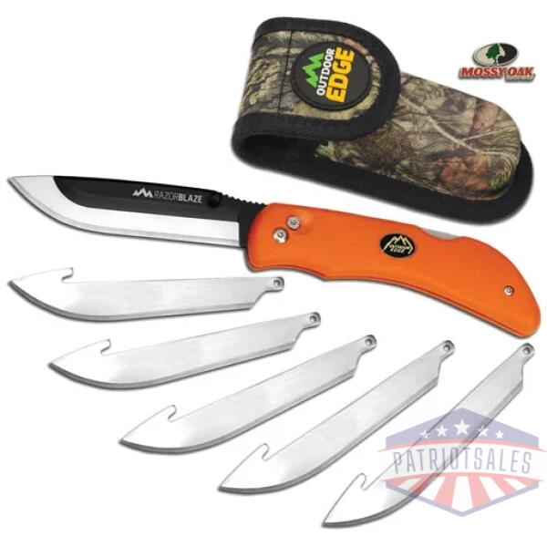 outdoor edge razor blaze 3.5" - folder w/6 blades orange hndl