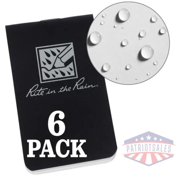 on-the-go notebook (blank) - black - 6 pack