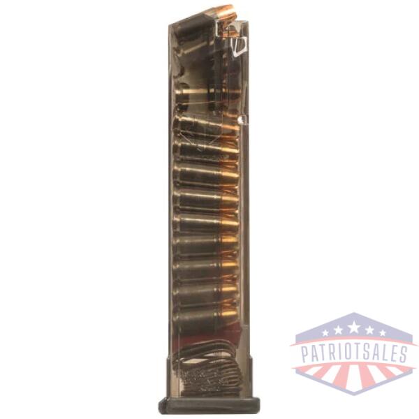 ets magazine s&w m&p 9mm 21rd - extended carbon smoke