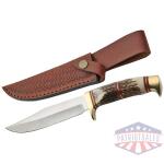 szco steel stag 5.75" steel - wolf stag hunter w/sheath