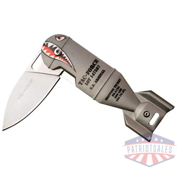 mc tac-force 2.25" drop point - folder grey shark bomb/ss