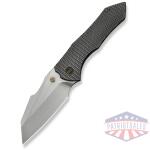 high-fin xl thumb stud knife diamond patterned polished gray titanium handle (3.48"" hand rubbed satin cpm 20cv blade) we24010-6