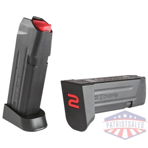 amend2 a2-19 polymer handgun magazine black for glock 19 9mm luger 15/rd