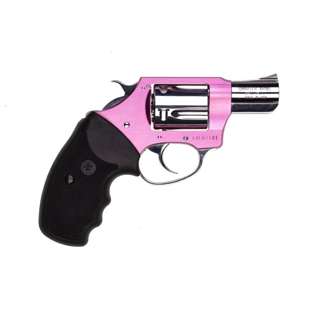 Charter Arms Chic Lady Handgun .38 Spl 5Rd Capacity 2&Amp;Quot; Barrel Pink With Black Compact Grip Charter arms chic lady handgun. 38 spl 5rd capacity 2" barrel pink with black compact grip
