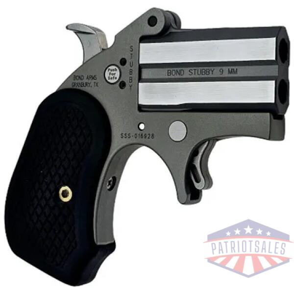 bond arms stubby b6 w/extended grip handgun 9mm luger 2rd capacity 2.2" barrel stainless finish