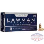 speer lawman handgun ammunition 9mm luger 124 gr tmj 1090 fps 50/ct