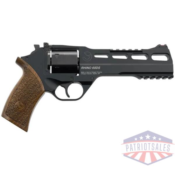 chiappa rhino 60ds handgun 10mm 6rd capacity 6" barrel black and walnut with 3 moon clips