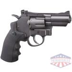 crosman co2 powered dual ammo full metal snub nose air revolver .177 cal - black/grey