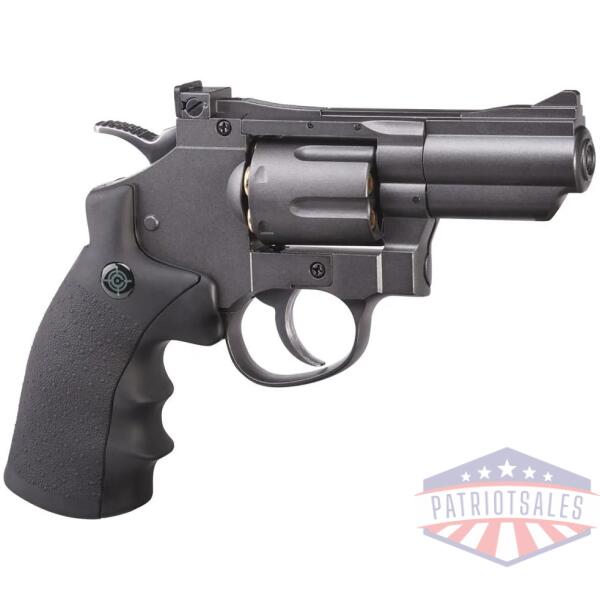 crosman co2 powered dual ammo full metal snub nose air revolver .177 cal - black/grey