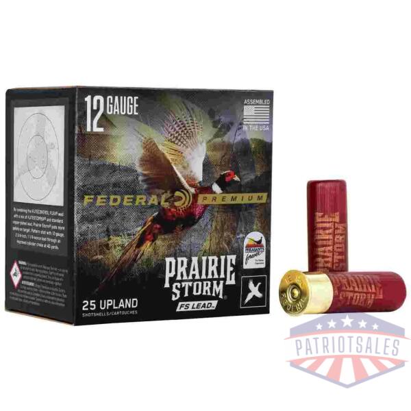 federal prairie storm fs lead shotshells 12 ga 3" 1-5/8oz 1350 fps #4 25/ct