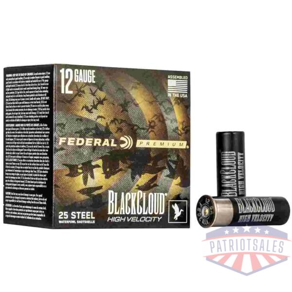 federal black cloud fs steel high velocity shotshells 12ga. 3" 1-1/8oz #3 1635 fps 25/ct