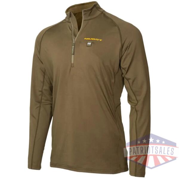 muddy nucleus heated quarter zip long sleeve shirt brown clay m