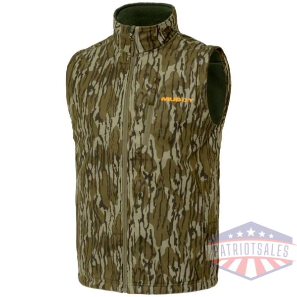 muddy trx softshell vest mossy oak bottomland l