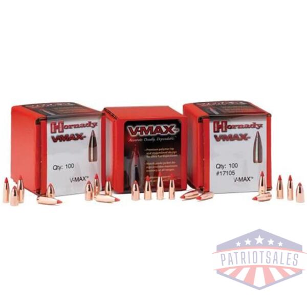 hornady v-max bullets .22 cal .224" 53 gr v-max 100/ct