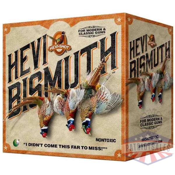hevi-shot hevi-bismuth upland shotshells 12ga 2-3/4" 1-1/4oz 1400 fps #5 25/ct